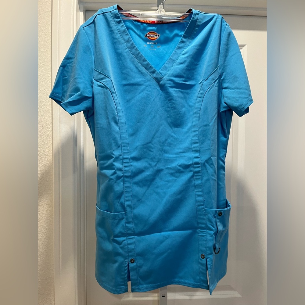 Dickies Teal Blue Scrub Top